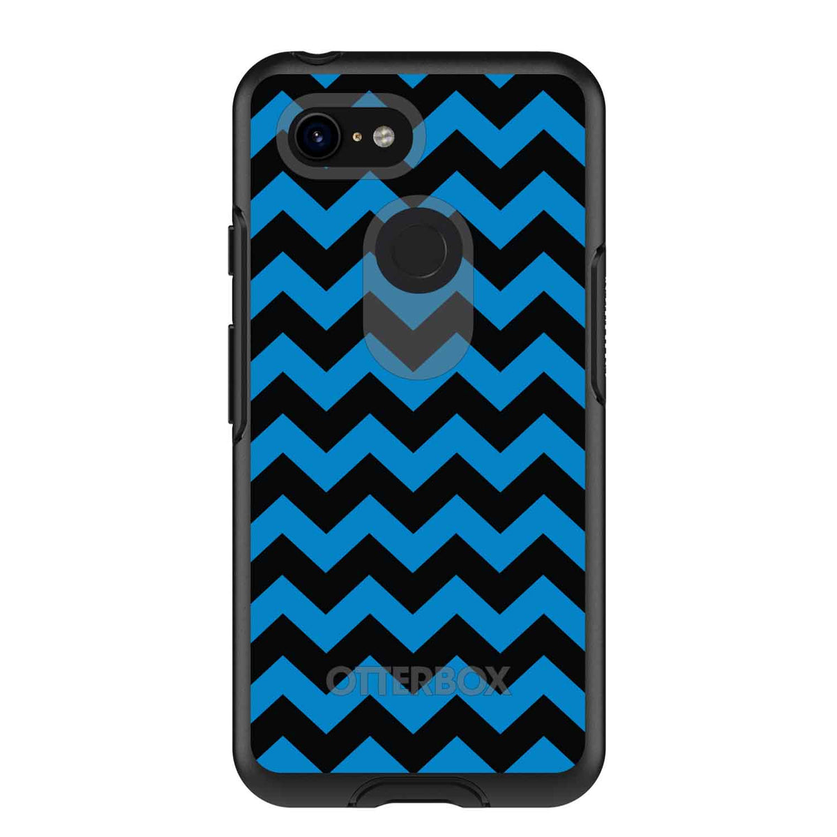 Black Blue Chevron Stripes OtterBox Symmetry Case for iPhone & Galaxy, view 15