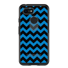 DistinctInk™ OtterBox Symmetry Series Case for Apple iPhone / Samsung Galaxy / Google Pixel - Black Blue Chevron Stripes