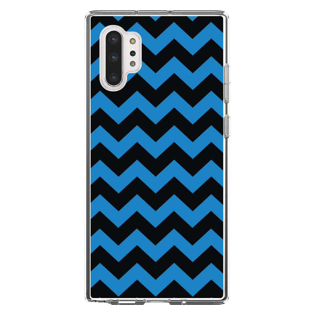 Black Blue Chevron Stripes Clear Shockproof iPhone Case, view 10