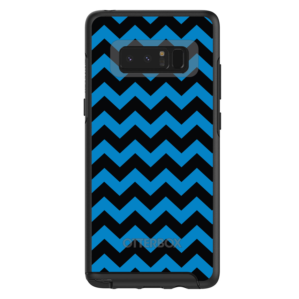 Black Blue Chevron Stripes OtterBox Symmetry Case for iPhone & Galaxy, view 14