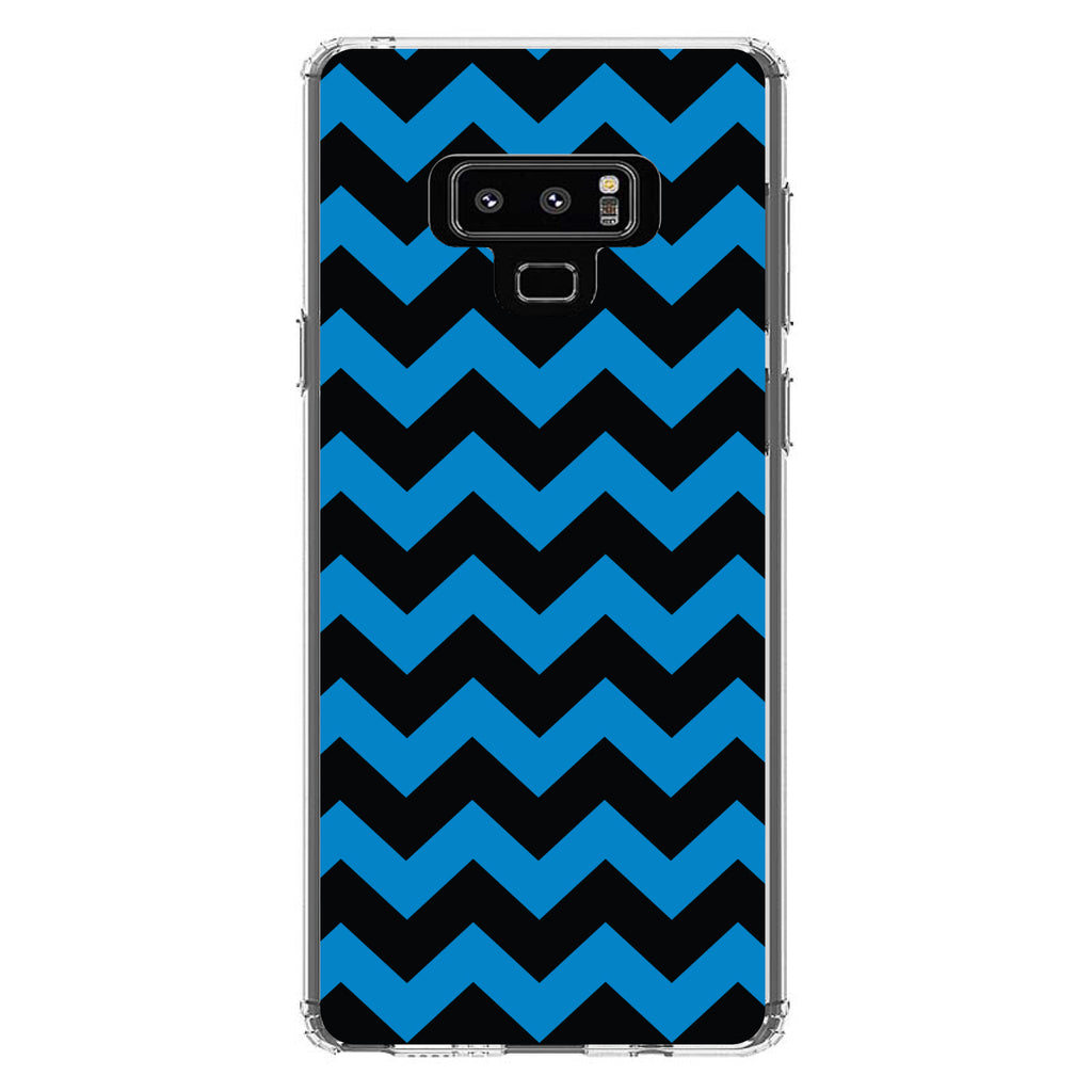Black Blue Chevron Stripes Clear Shockproof iPhone Case, view 11