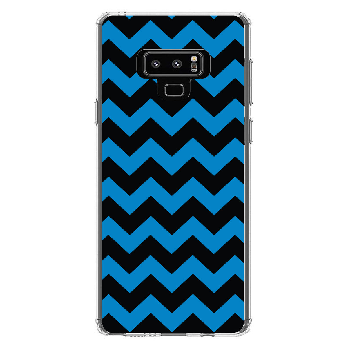 Black Blue Chevron Stripes Clear Shockproof iPhone Case, view 11