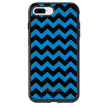 DistinctInk™ OtterBox Symmetry Series Case for Apple iPhone / Samsung Galaxy / Google Pixel - Black Blue Chevron Stripes