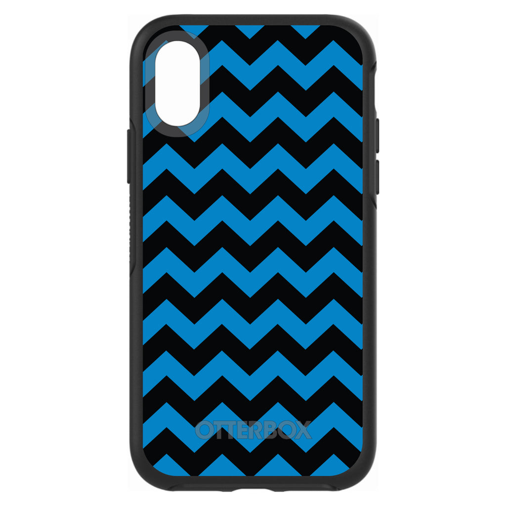 Black Blue Chevron Stripes OtterBox Symmetry Case for iPhone & Galaxy, view 4