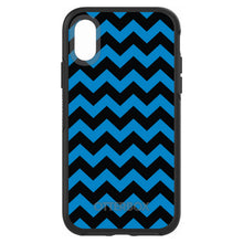 DistinctInk™ OtterBox Symmetry Series Case for Apple iPhone / Samsung Galaxy / Google Pixel - Black Blue Chevron Stripes