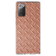 DistinctInk® Clear Shockproof Hybrid Case for Apple iPhone / Samsung Galaxy / Google Pixel - Orange Diamond Plate Steel Image Print