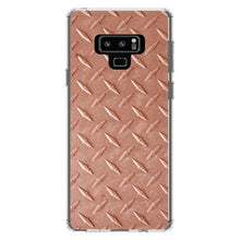 DistinctInk® Clear Shockproof Hybrid Case for Apple iPhone / Samsung Galaxy / Google Pixel - Orange Diamond Plate Steel Image Print