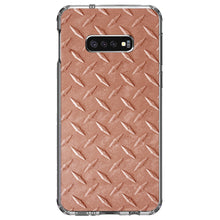 DistinctInk® Clear Shockproof Hybrid Case for Apple iPhone / Samsung Galaxy / Google Pixel - Orange Diamond Plate Steel Image Print