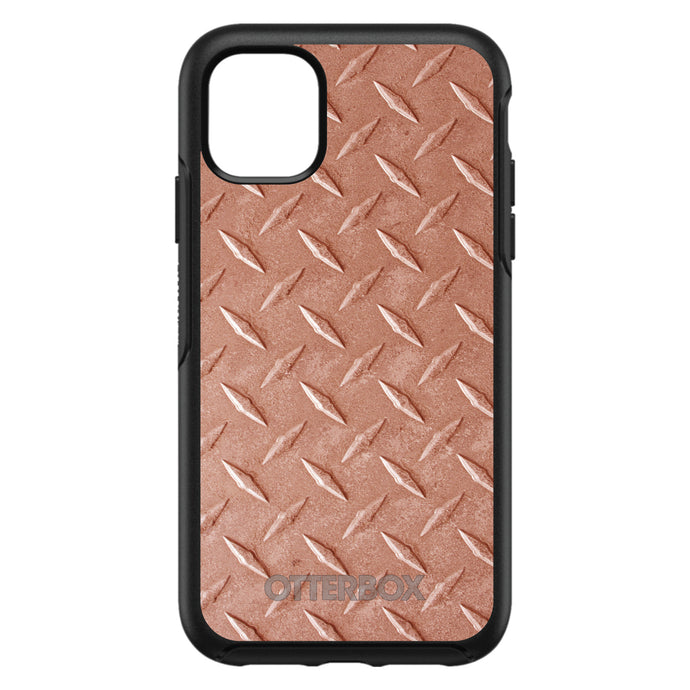 DistinctInk™ OtterBox Symmetry Series Case for Apple iPhone / Samsung Galaxy / Google Pixel - Orange Diamond Plate Steel Print