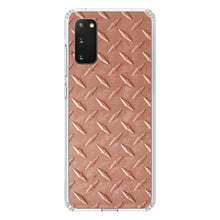 DistinctInk® Clear Shockproof Hybrid Case for Apple iPhone / Samsung Galaxy / Google Pixel - Orange Diamond Plate Steel Image Print