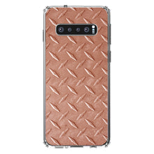 DistinctInk® Clear Shockproof Hybrid Case for Apple iPhone / Samsung Galaxy / Google Pixel - Orange Diamond Plate Steel Image Print