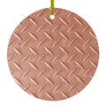 Orange Diamond Plate Steel Image Print Ceramic Ornament