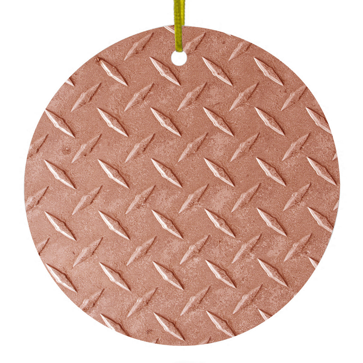 Orange Diamond Plate Steel Image Print Ceramic Ornament