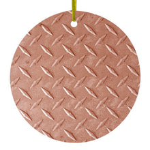 Orange Diamond Plate Steel Image Print Ceramic Ornament
