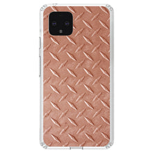DistinctInk® Clear Shockproof Hybrid Case for Apple iPhone / Samsung Galaxy / Google Pixel - Orange Diamond Plate Steel Image Print
