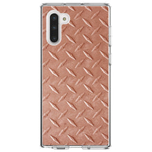 DistinctInk® Clear Shockproof Hybrid Case for Apple iPhone / Samsung Galaxy / Google Pixel - Orange Diamond Plate Steel Image Print