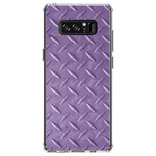 DistinctInk® Clear Shockproof Hybrid Case for Apple iPhone / Samsung Galaxy / Google Pixel - Purple Diamond Plate Steel Image Print