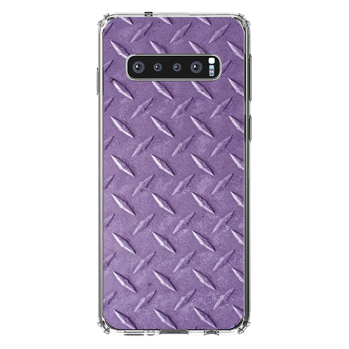 Purple Diamond Plate Steel Image Print Clear Shockproof iPhone Case, view 17