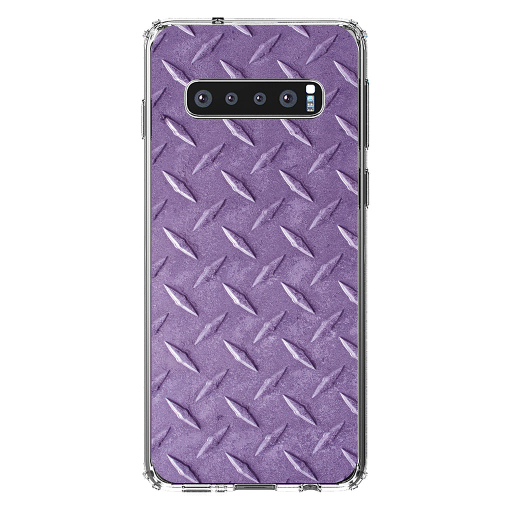 Purple Diamond Plate Steel Image Print Clear Shockproof iPhone Case, view 16