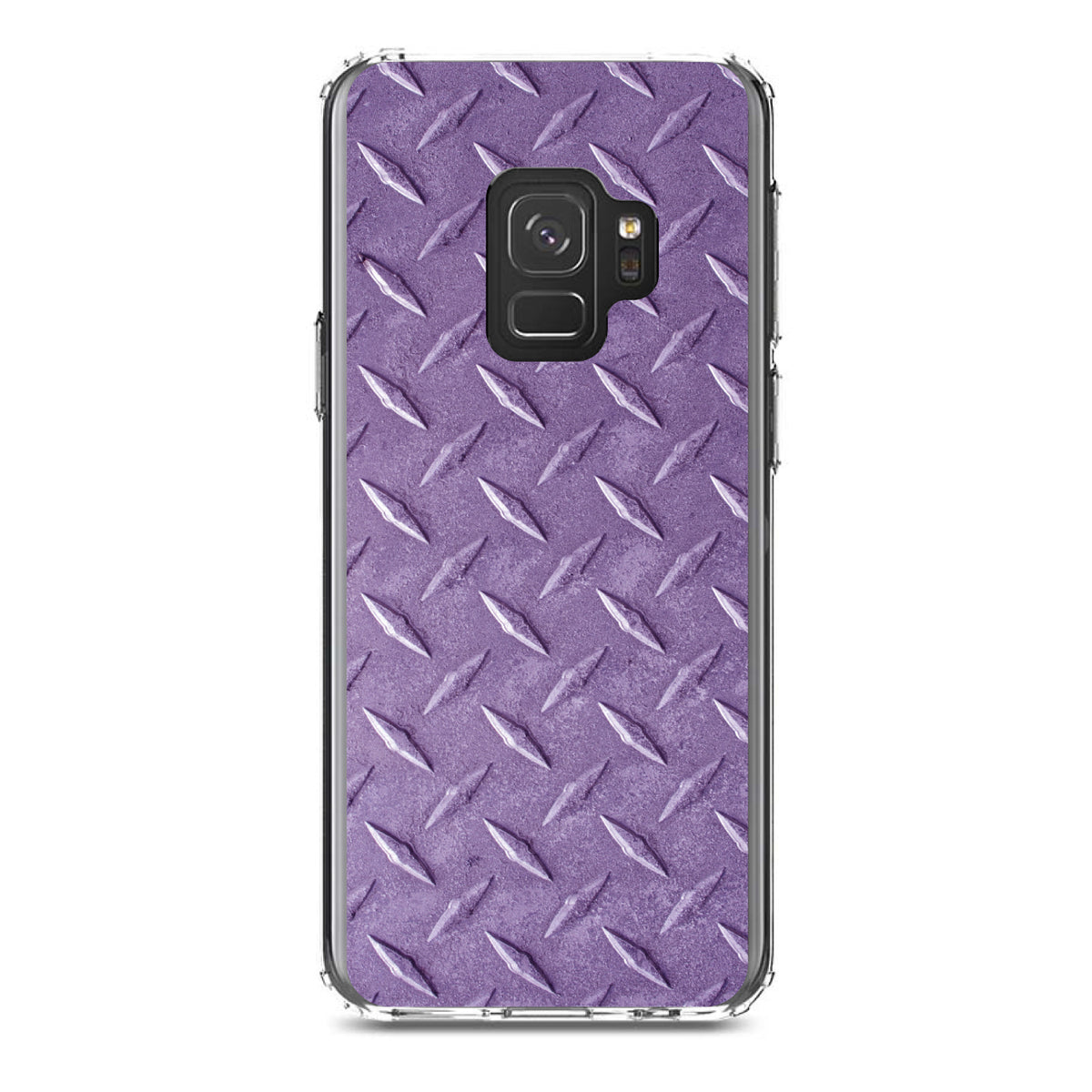 Purple Diamond Plate Steel Image Print Clear Shockproof iPhone Case, view 19