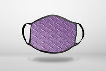 Purple Diamond Plate Steel Image Print - 3-Ply Reusable Soft Face Mask Covering, Unisex, Cotton Inner Layer