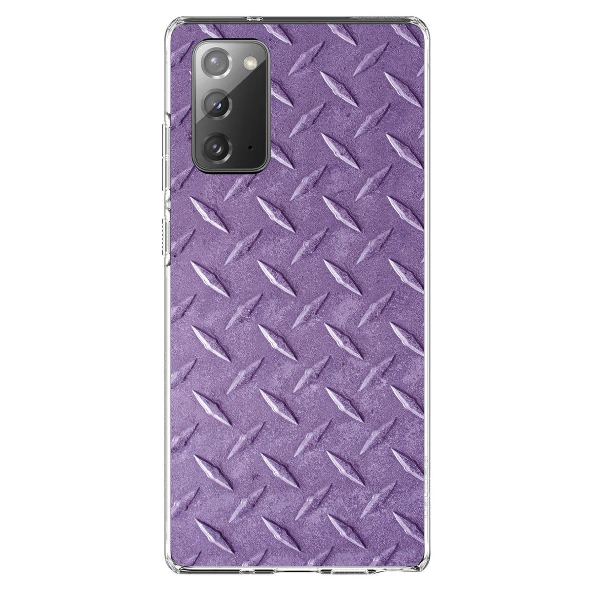 Purple Diamond Plate Steel Image Print Clear Shockproof iPhone Case, view 8