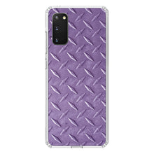 DistinctInk® Clear Shockproof Hybrid Case for Apple iPhone / Samsung Galaxy / Google Pixel - Purple Diamond Plate Steel Image Print