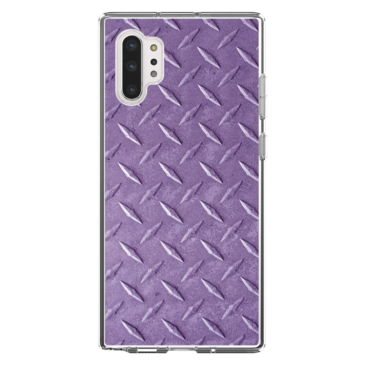 Purple Diamond Plate Steel Image Print Clear Shockproof iPhone Case, view 10