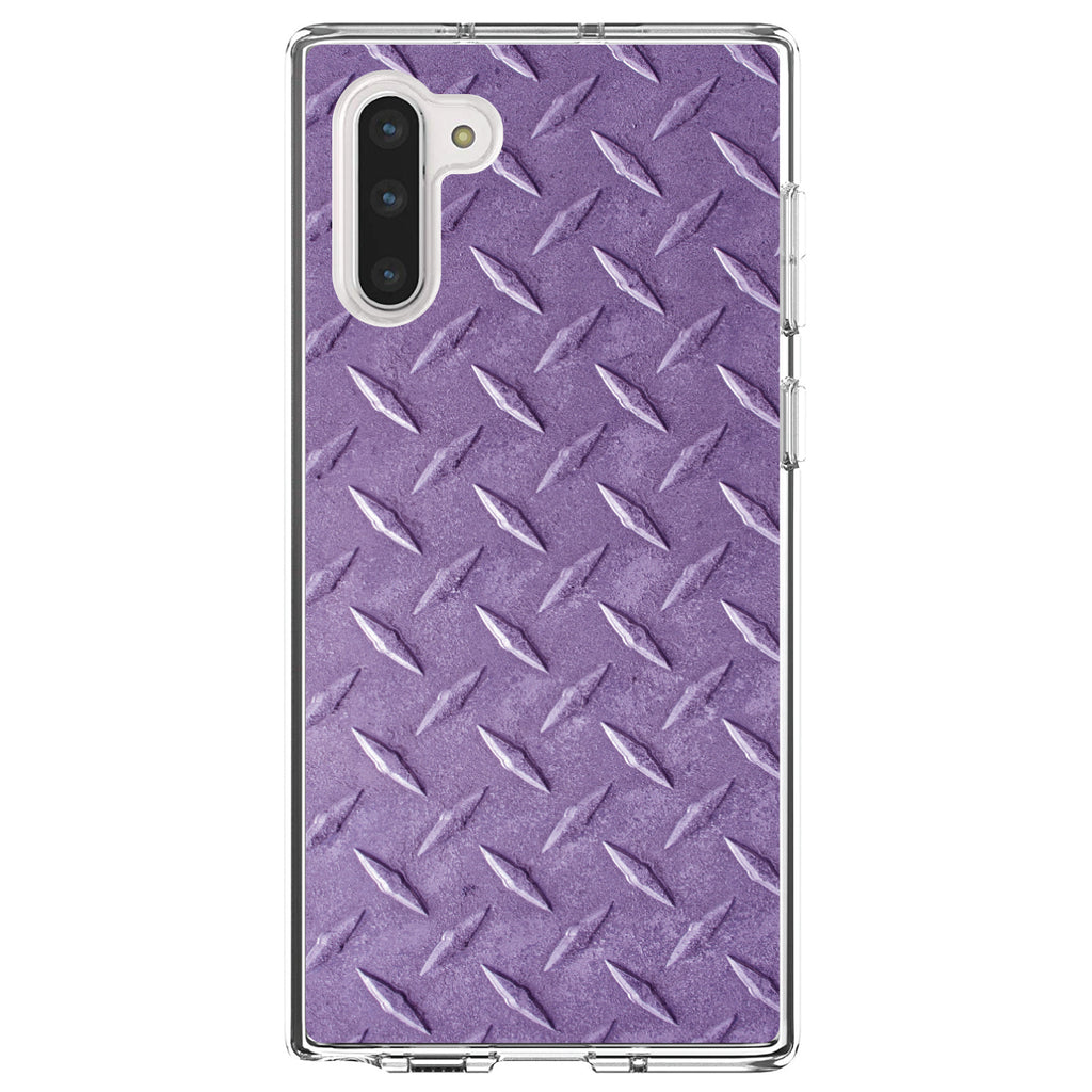 Purple Diamond Plate Steel Image Print Clear Shockproof iPhone Case, view 9
