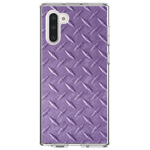 DistinctInk® Clear Shockproof Hybrid Case for Apple iPhone / Samsung Galaxy / Google Pixel - Purple Diamond Plate Steel Image Print