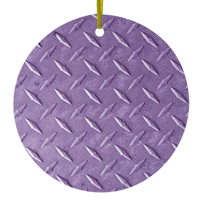 Purple Diamond Plate Steel Image Print Ceramic Ornament