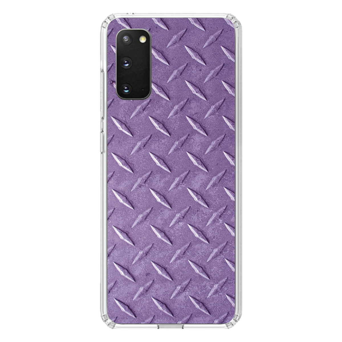 Purple Diamond Plate Steel Image Print Clear Shockproof iPhone Case, view 13
