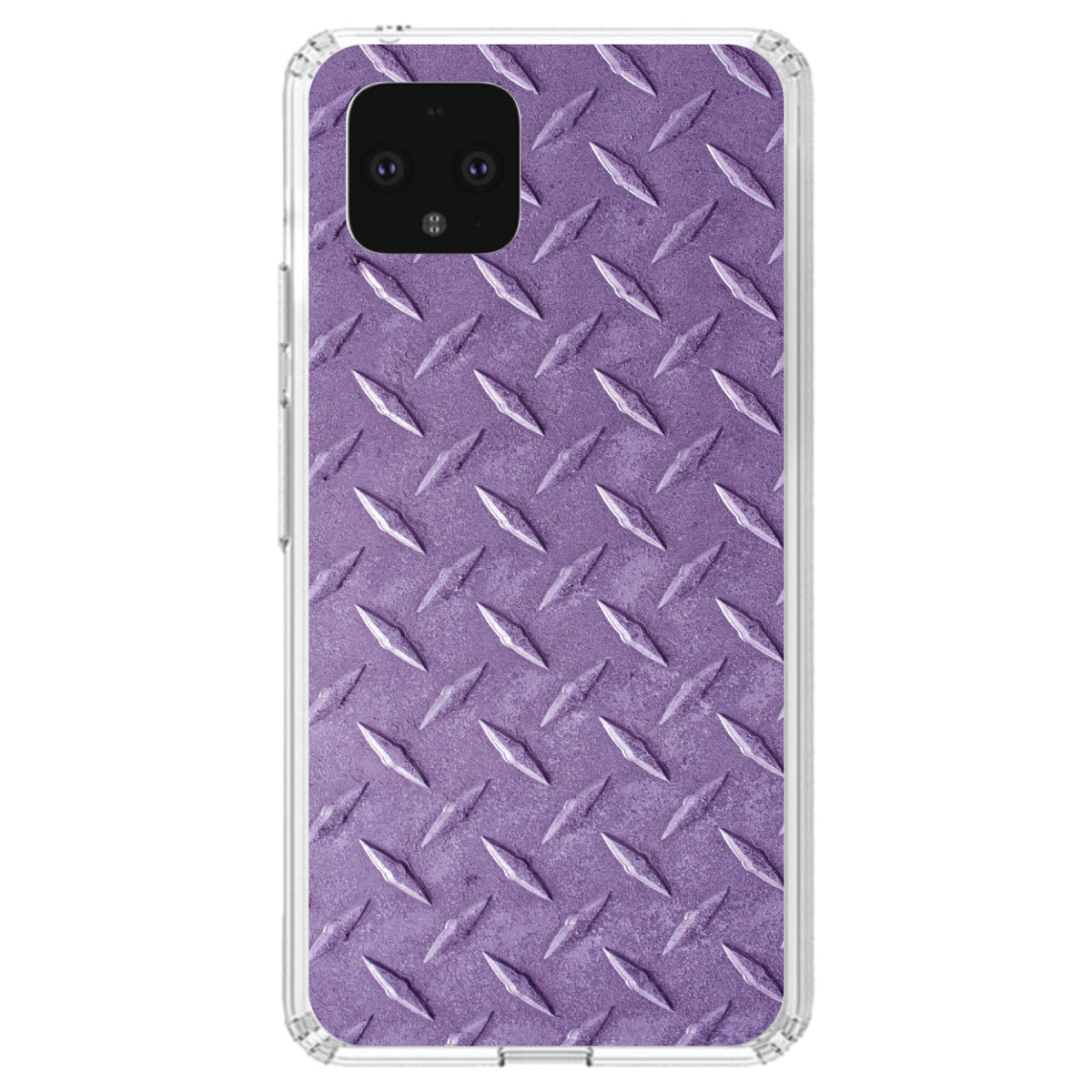 Purple Diamond Plate Steel Image Print Clear Shockproof iPhone Case, view 23