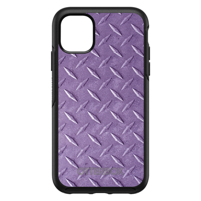DistinctInk™ OtterBox Symmetry Series Case for Apple iPhone / Samsung Galaxy / Google Pixel - Purple Diamond Plate Steel Print