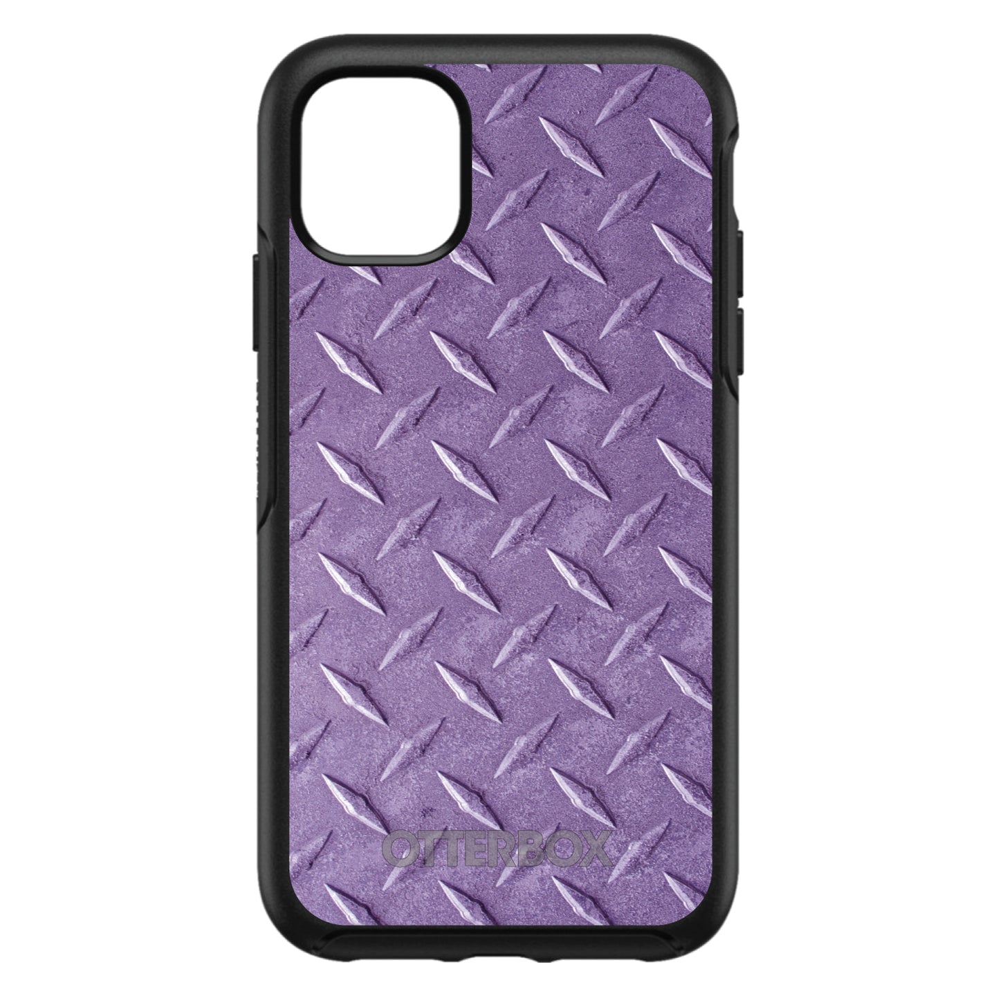 DistinctInk™ OtterBox Symmetry Series Case for Apple iPhone / Samsung Galaxy / Google Pixel - Purple Diamond Plate Steel Print