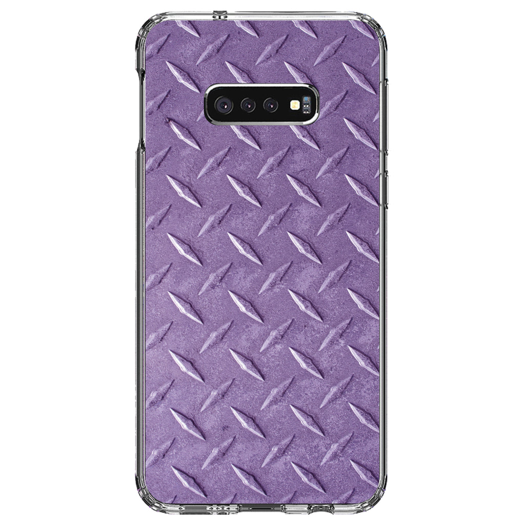 Purple Diamond Plate Steel Image Print Clear Shockproof iPhone Case, view 18