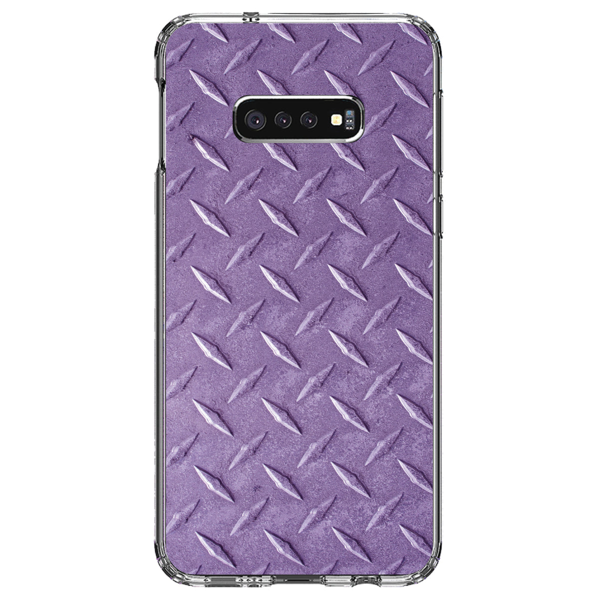 Purple Diamond Plate Steel Image Print Clear Shockproof iPhone Case, view 18