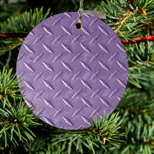 Purple Diamond Plate Steel Image Print Ceramic Ornament