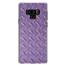 DistinctInk® Clear Shockproof Hybrid Case for Apple iPhone / Samsung Galaxy / Google Pixel - Purple Diamond Plate Steel Image Print