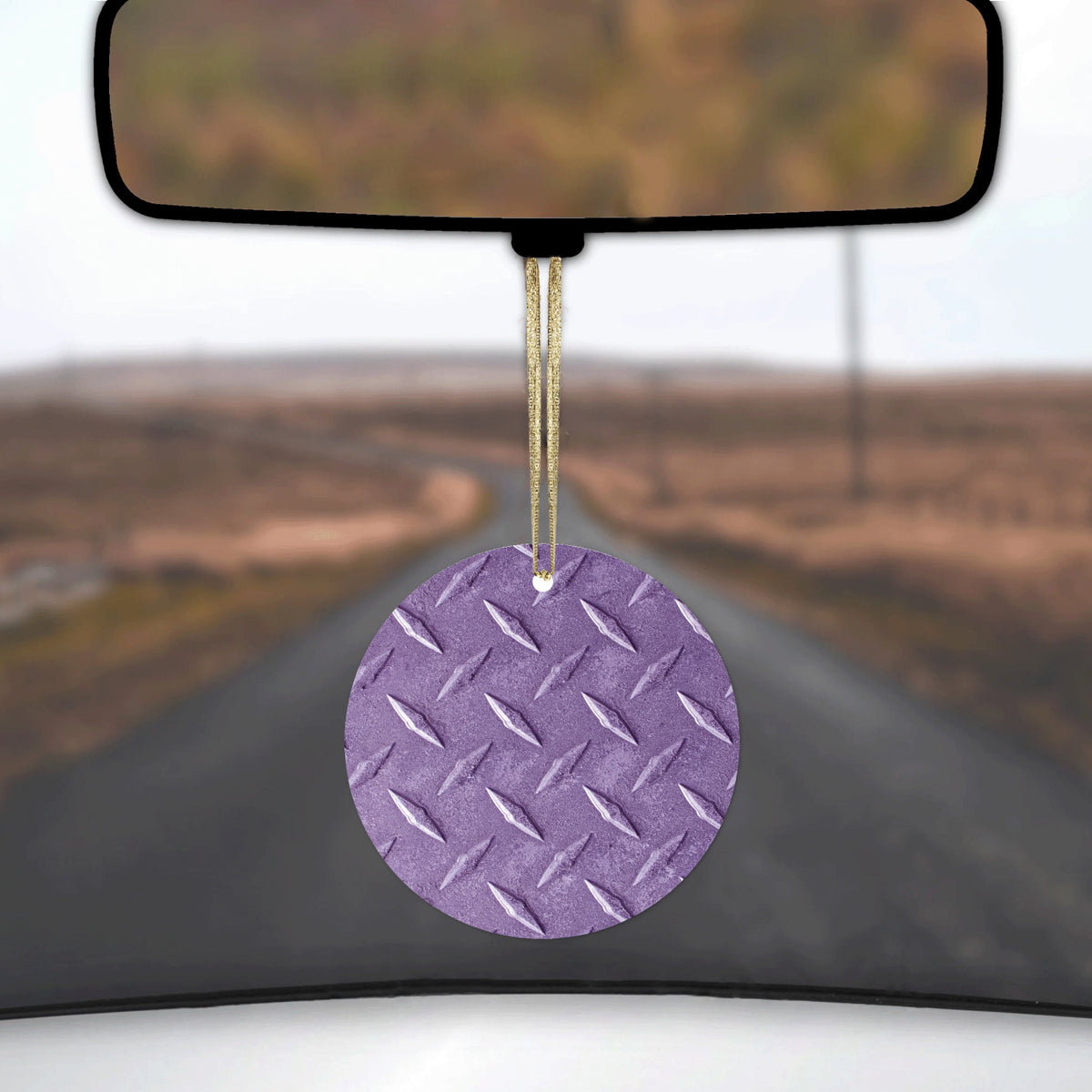 Purple Diamond Plate Steel Image Print Ceramic Ornament, view 3