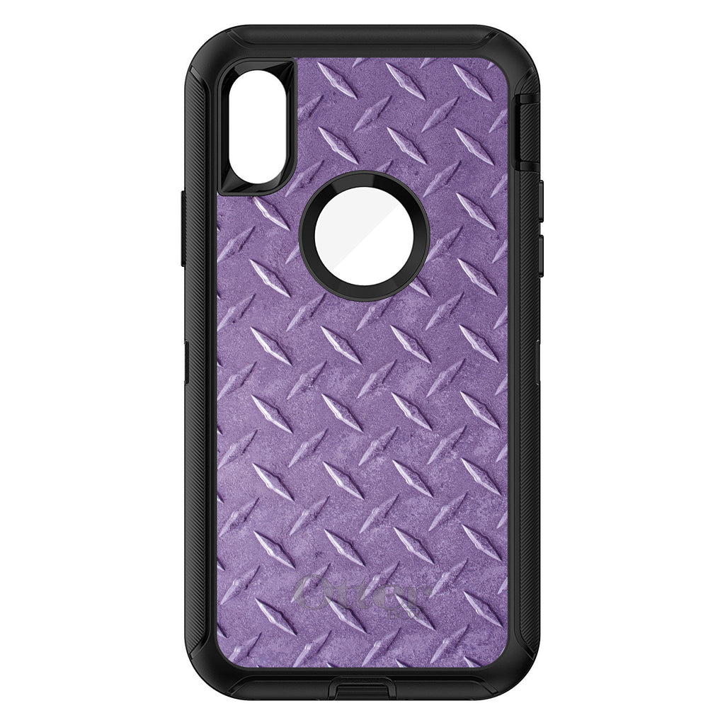 Purple Diamond Plate Steel Print OtterBox Defender Case for iPhone & Galaxy, view 3