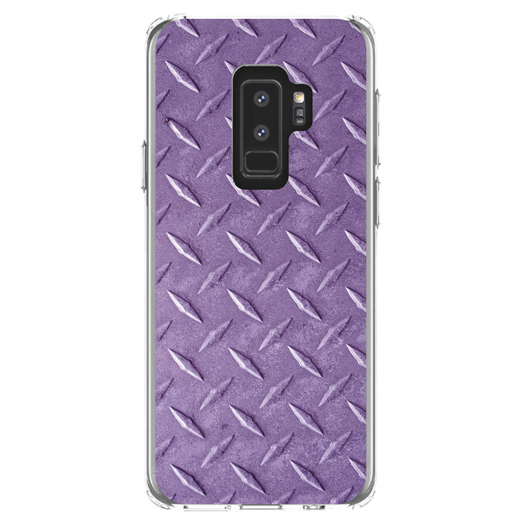 Purple Diamond Plate Steel Image Print Clear Shockproof iPhone Case, view 20