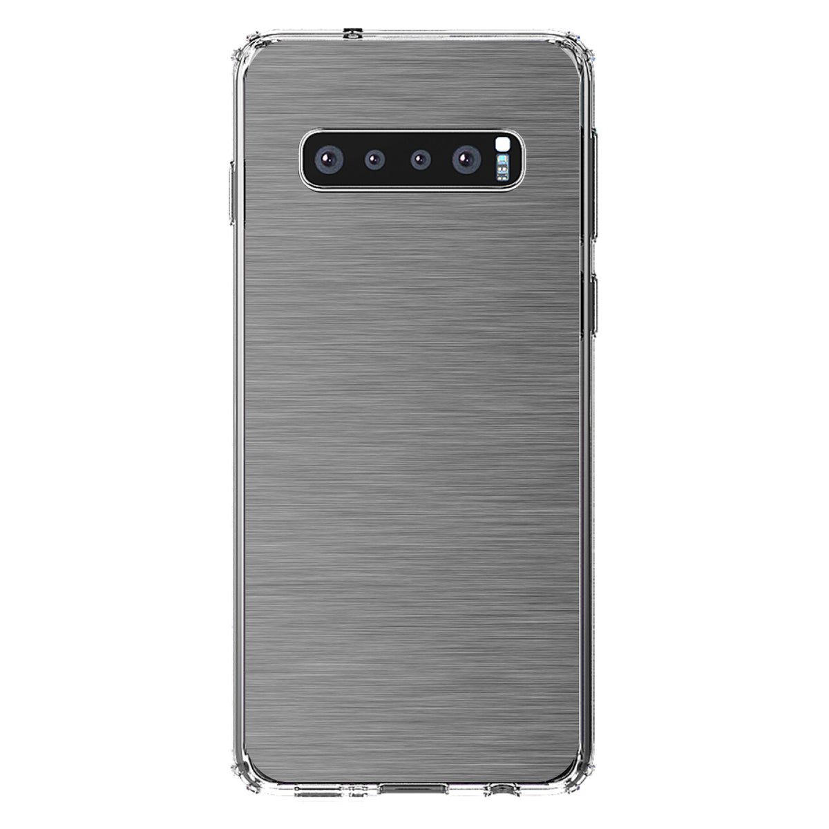 Grey Silver Stainless Steel Image Print Clear Shockproof iPhone Case, view 16