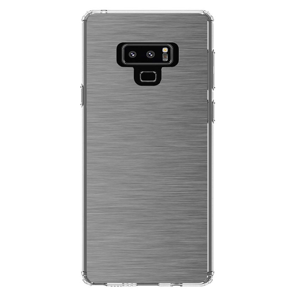 Grey Silver Stainless Steel Image Print Clear Shockproof iPhone Case, view 11