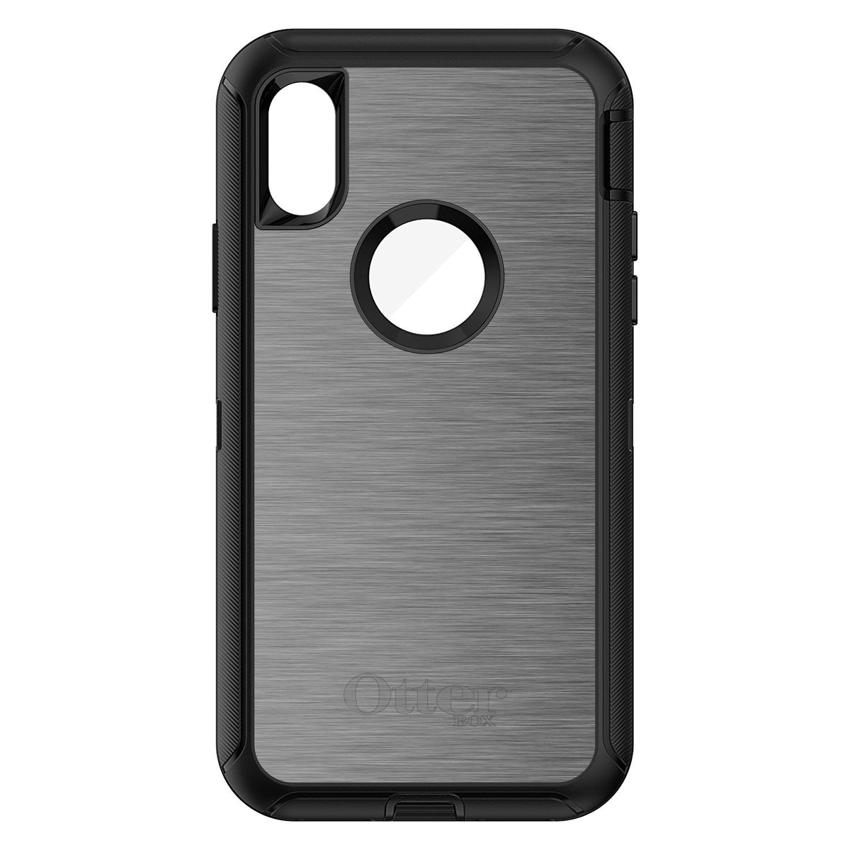 Grey Silver Stainless Steel Print OtterBox Defender Case for iPhone & Galaxy, view 3