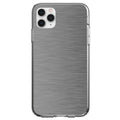 Grey Silver Stainless Steel Image Print Clear Shockproof iPhone Case