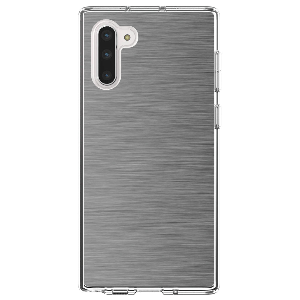 Grey Silver Stainless Steel Image Print Clear Shockproof iPhone Case, view 9