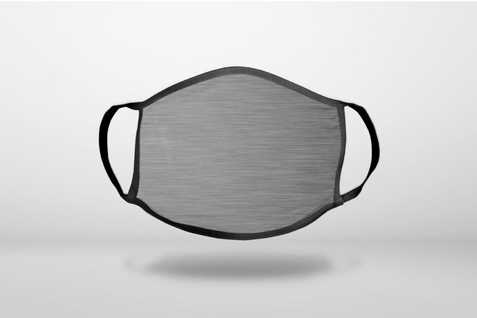 Grey Silver Stainless Steel Image Print - 3-Ply Reusable Soft Face Mask Covering, Unisex, Cotton Inner Layer