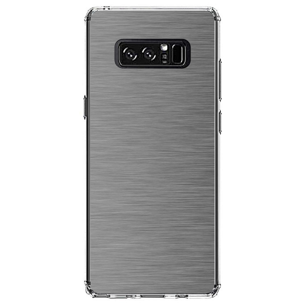 Grey Silver Stainless Steel Image Print Clear Shockproof iPhone Case, view 12