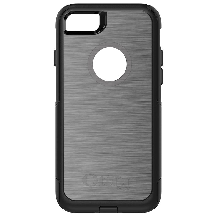 DistinctInk OtterBox Commuter Series Case for Apple iPhone or Samsung Galaxy - Grey Silver Stainless Steel Print Print